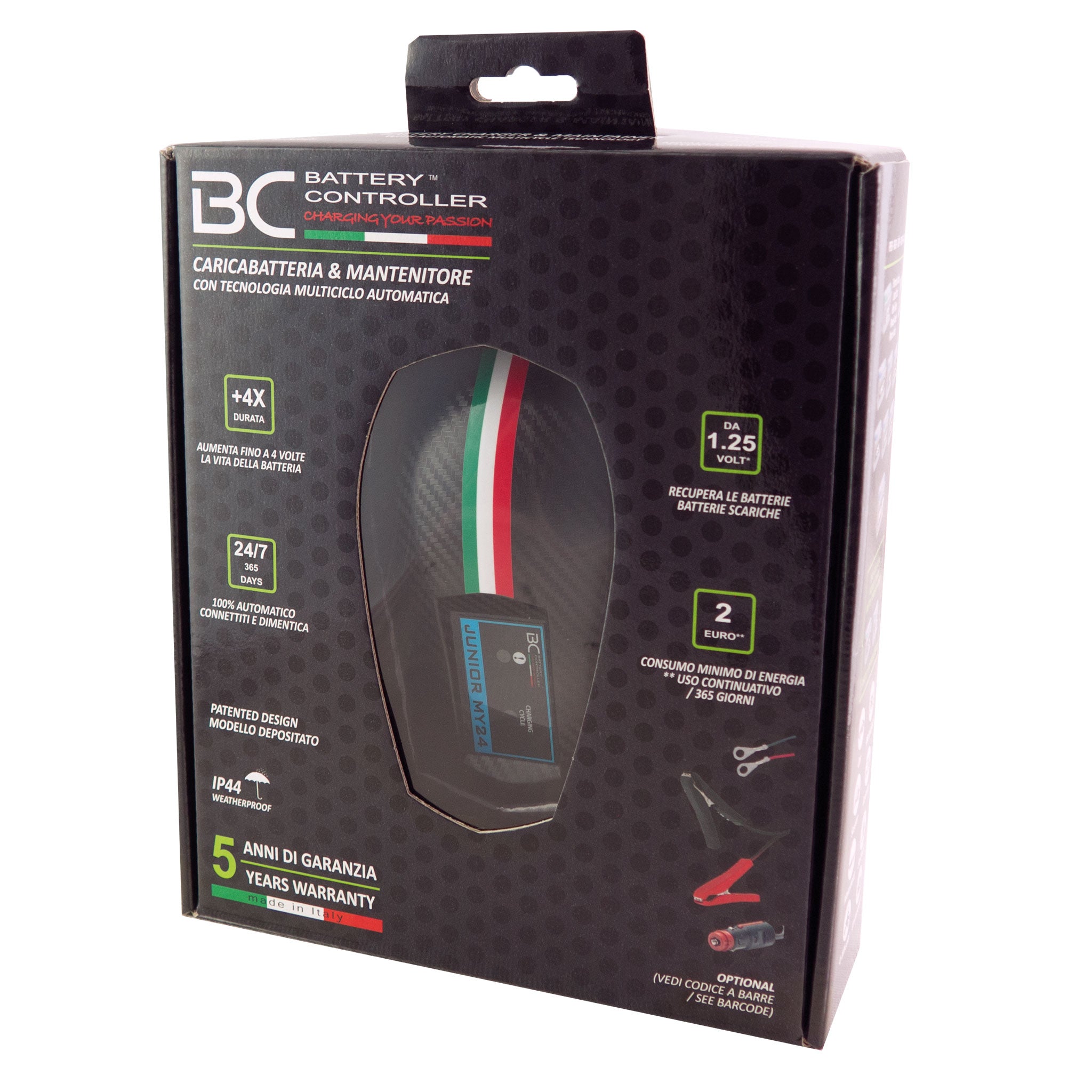 BC JUNIOR MY24, 12V - 1,5A Caricabatteria/Mantenitore - BC Battery Italian Official Website