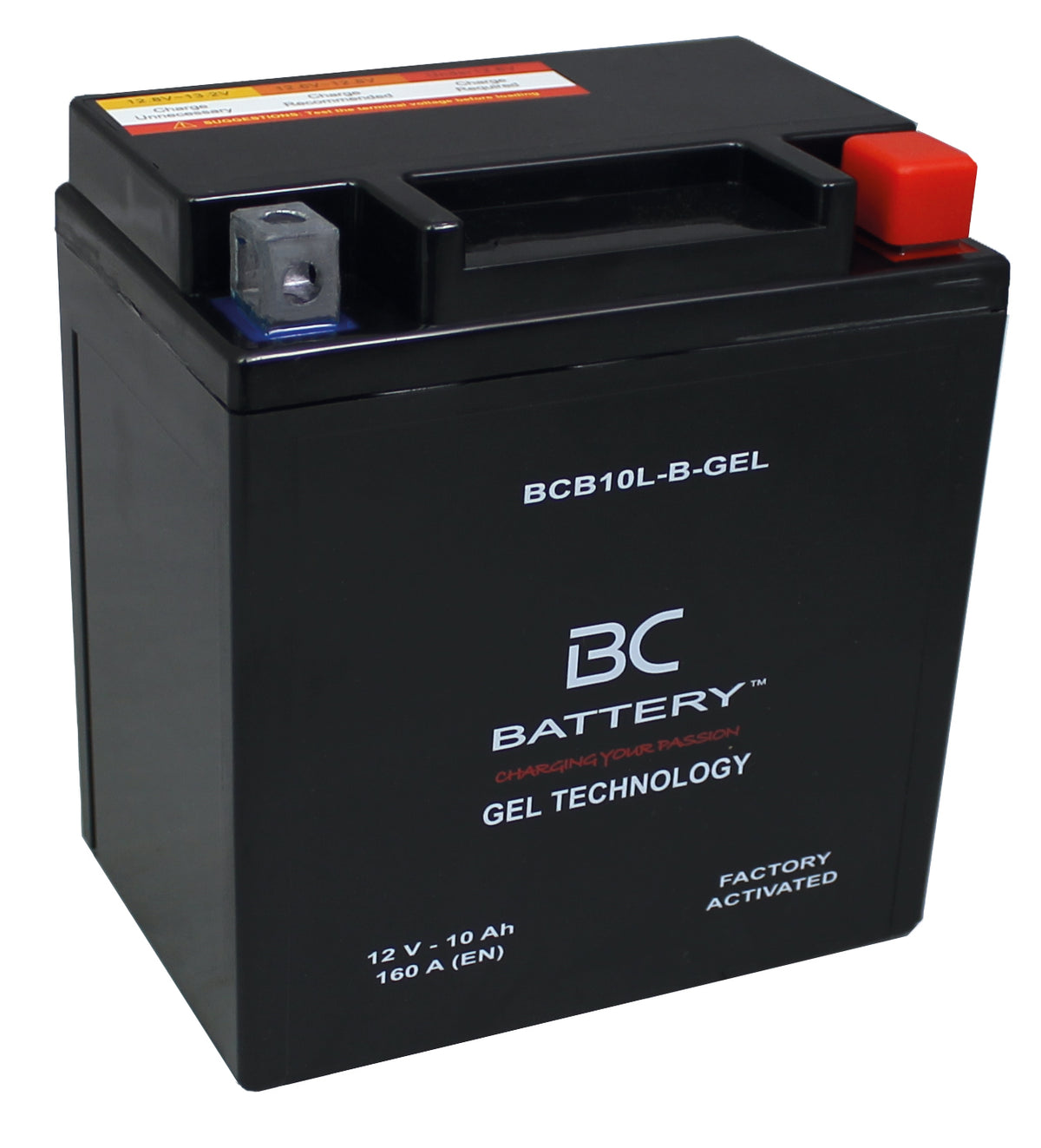 BCB10L-B-GEL| Batteria Moto al GEL,YB10L-B/A2, 12V, 10Ah, CCA:160Amp, 134x89x145mm