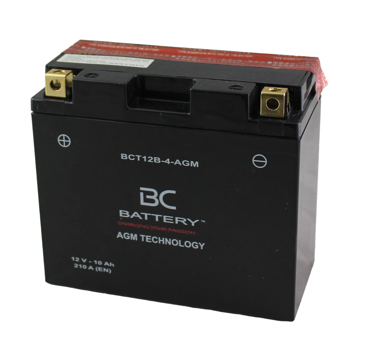 BCT12B-4-AGM| Batteria Moto al AGM,YT12B-BS, 12V, 10Ah, CCA: 210Amp,150x70x130mm