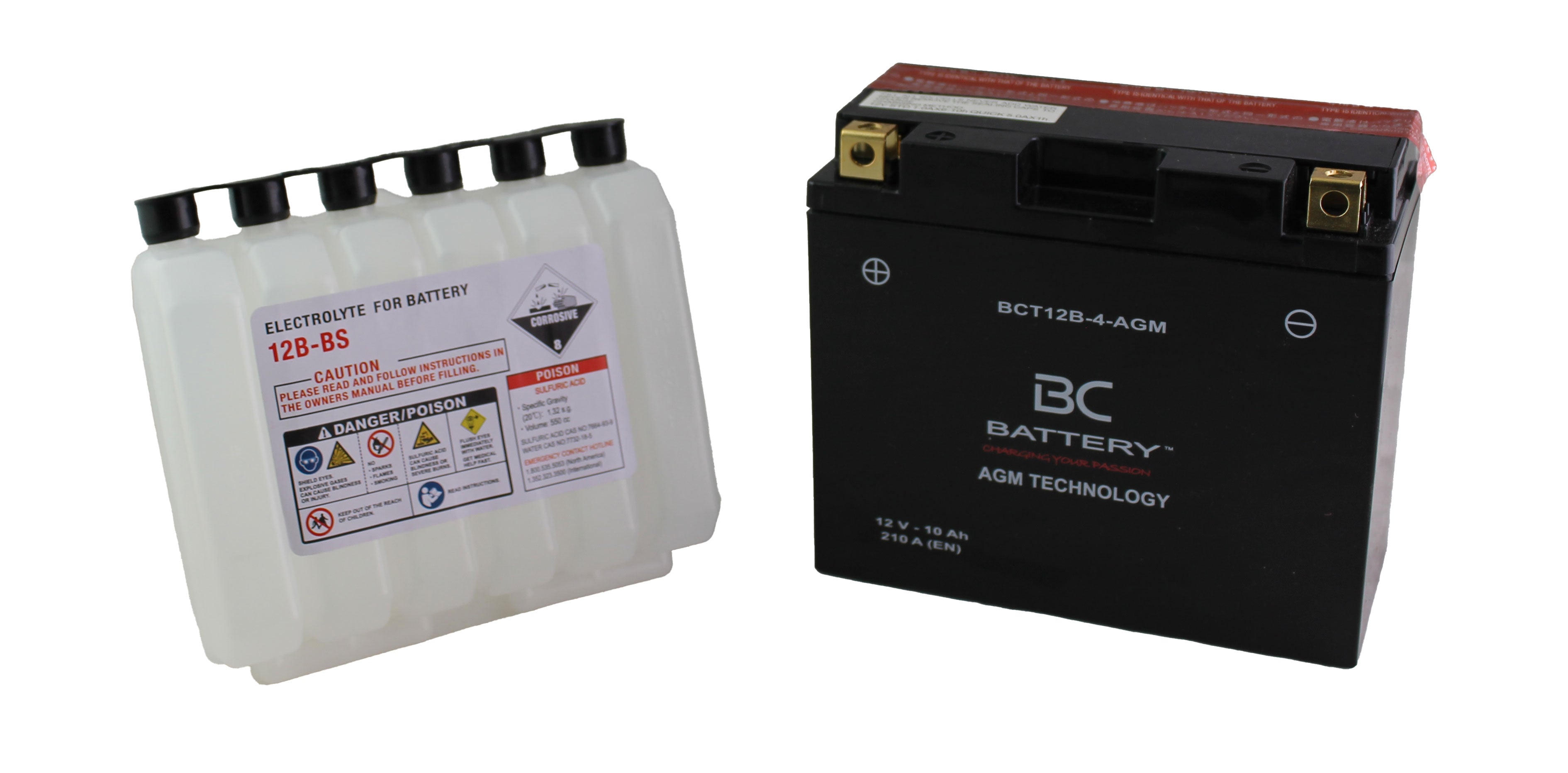 BCT12B-4-AGM| Batteria Moto al AGM,YT12B-BS, 12V, 10Ah, CCA: 210Amp,150x70x130mm