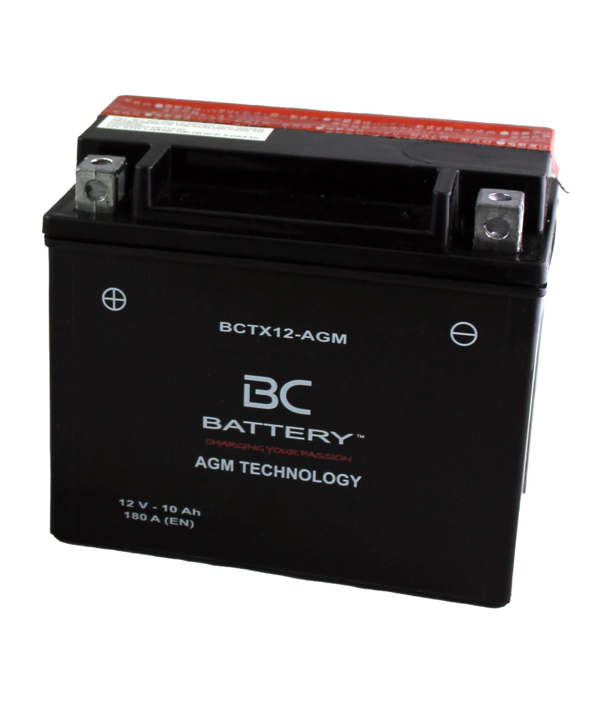 BCTX12-AGM| Batteria Moto al AGM,YTX12-BS, 12V, 10Ah, CCA: 180Amp,150x87x130mm