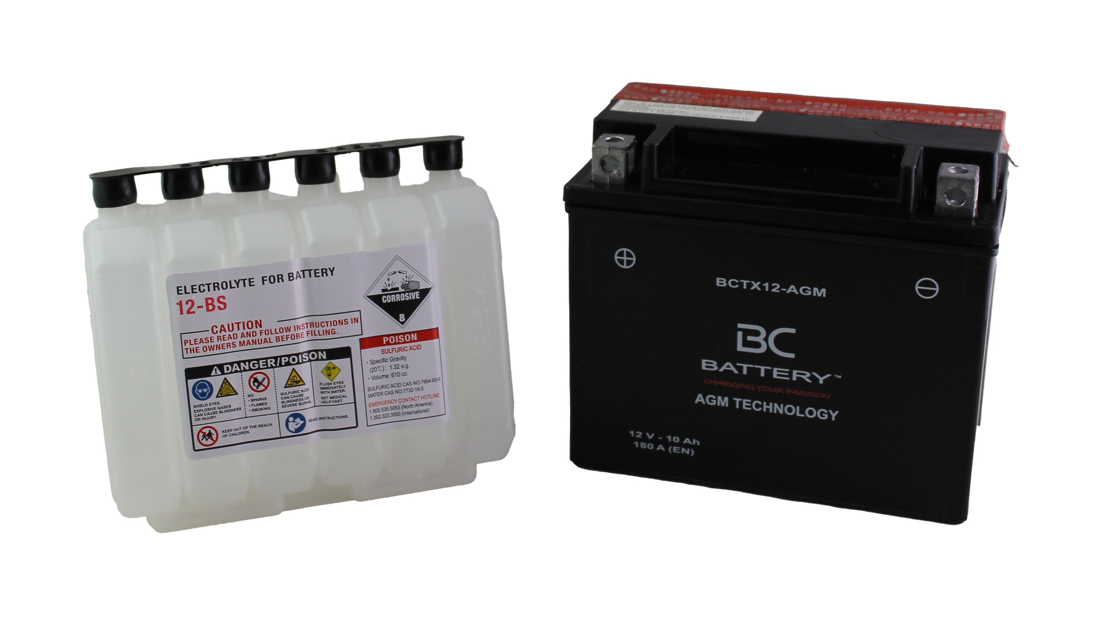 BCTX12-AGM| Batteria Moto al AGM,YTX12-BS, 12V, 10Ah, CCA: 180Amp,150x87x130mm