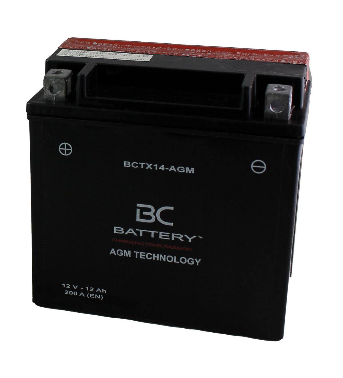 BCTX14-AGM| Batteria Moto AGM,YTX14-BS,12V,12Ah,CCA:200Amp,150x87x146mm