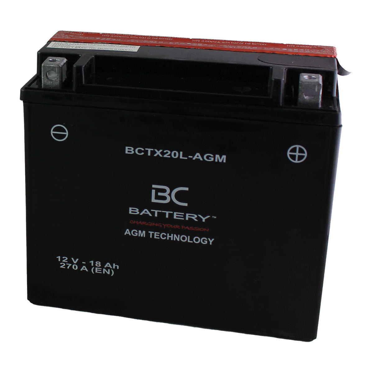 BCTX20L-AGM| Batteria Moto al GEL,YTX20L-BS,12V,18Ah,CCA: 270Amp,175x87x155 mm