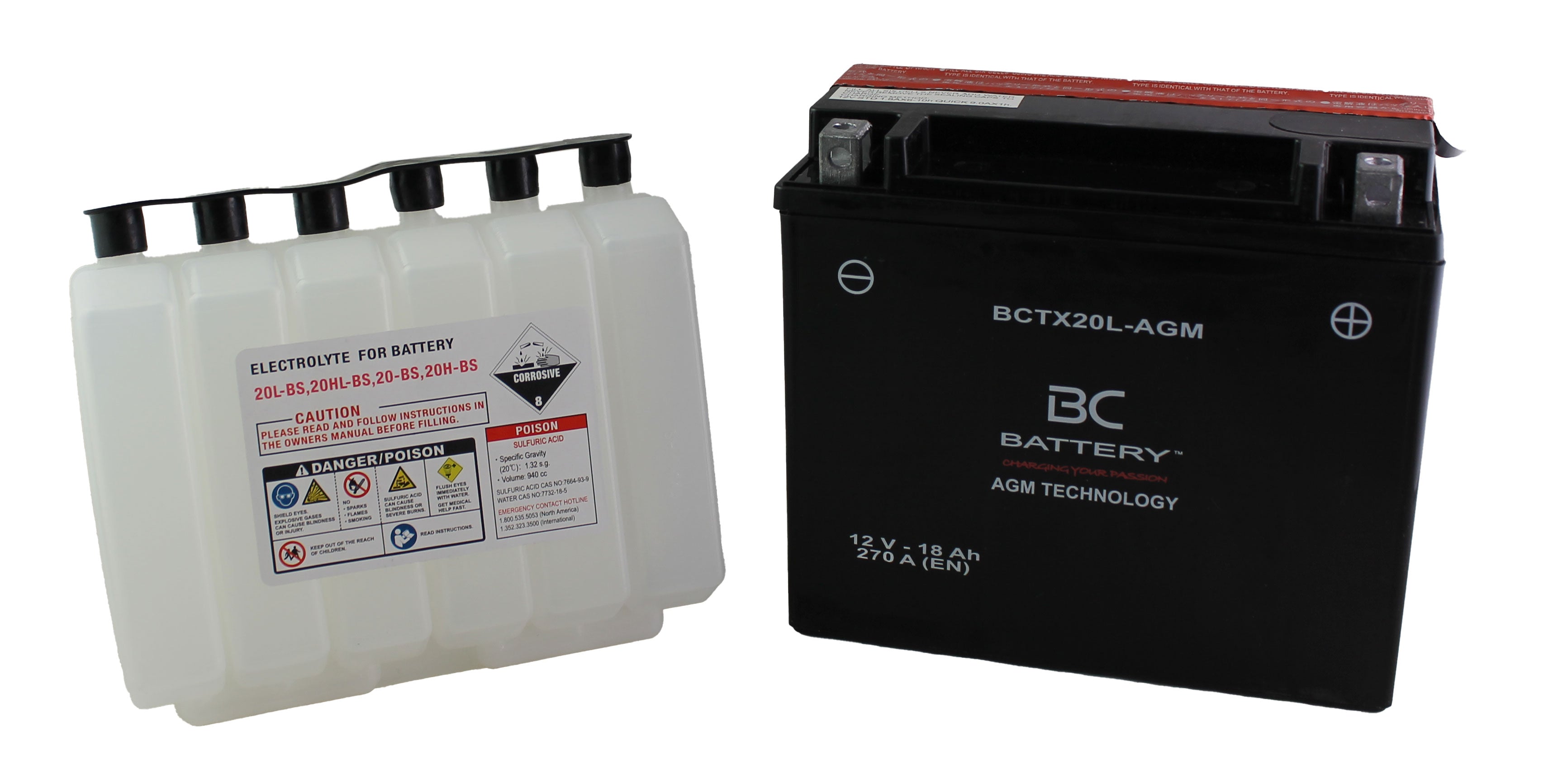 BCTX20L-AGM| Batteria Moto al GEL,YTX20L-BS,12V,18Ah,CCA: 270Amp,175x87x155 mm