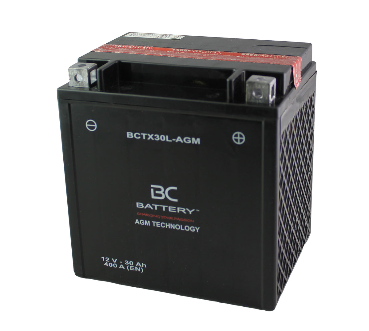 BCTX30L-AGM| Batteria Moto AGM,YIX30L-BS,12V,30 Ah, CCA: 400Amp,167x126x174mm