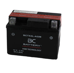 BCTX4L-AGM| Batteria Moto AGM,YTX4L-BS, 12V, 3 Ah, CCA: 50Amp, 113x70x85mm