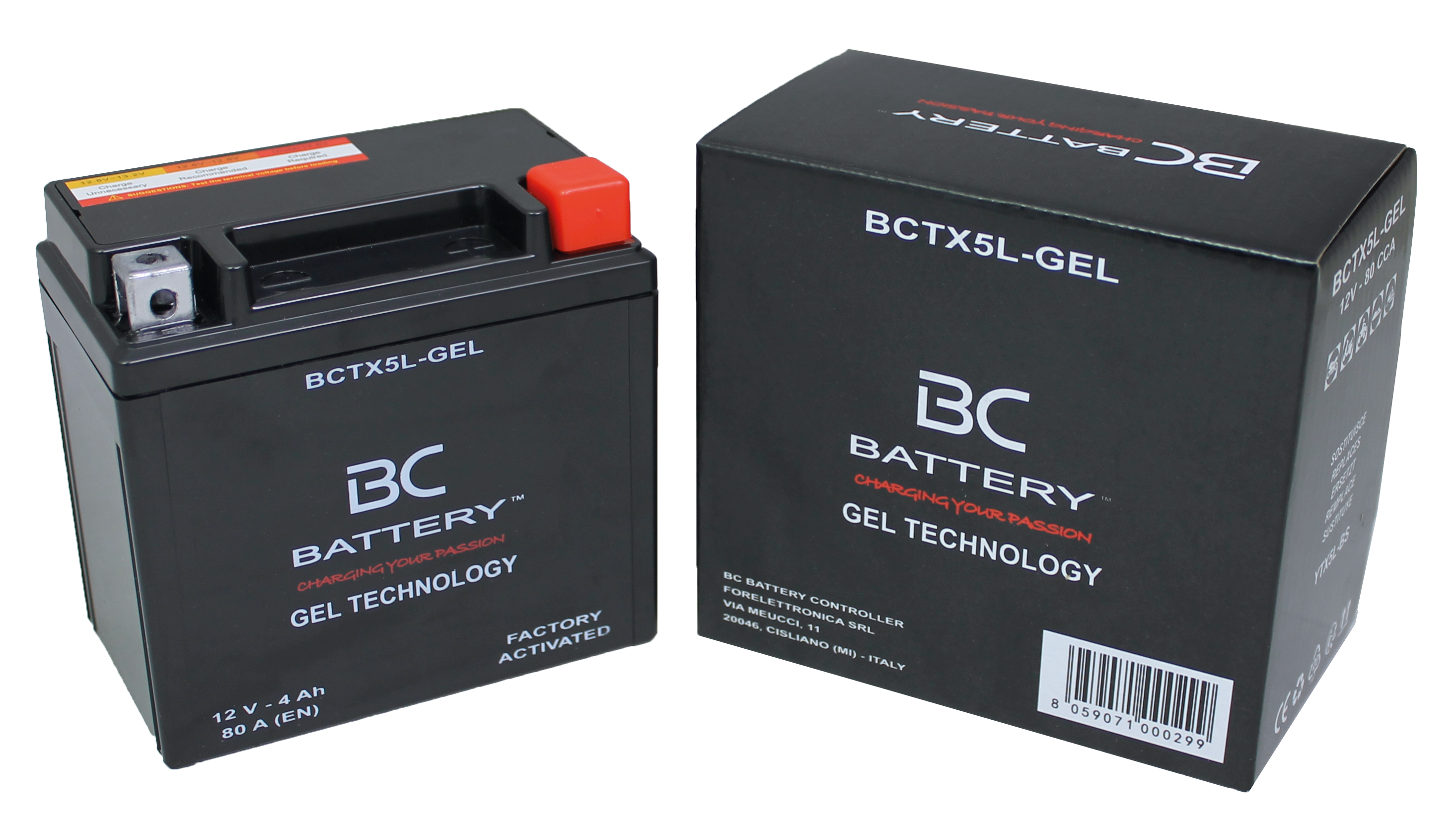 BCTX5L-GEL| GEL-Motorradbatterie, 12V