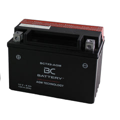 BCTX9-AGM| Batteria Moto al AGM,YTX9-BS, 12V, 8Ah, CCA:135Amp,150x87x105mm