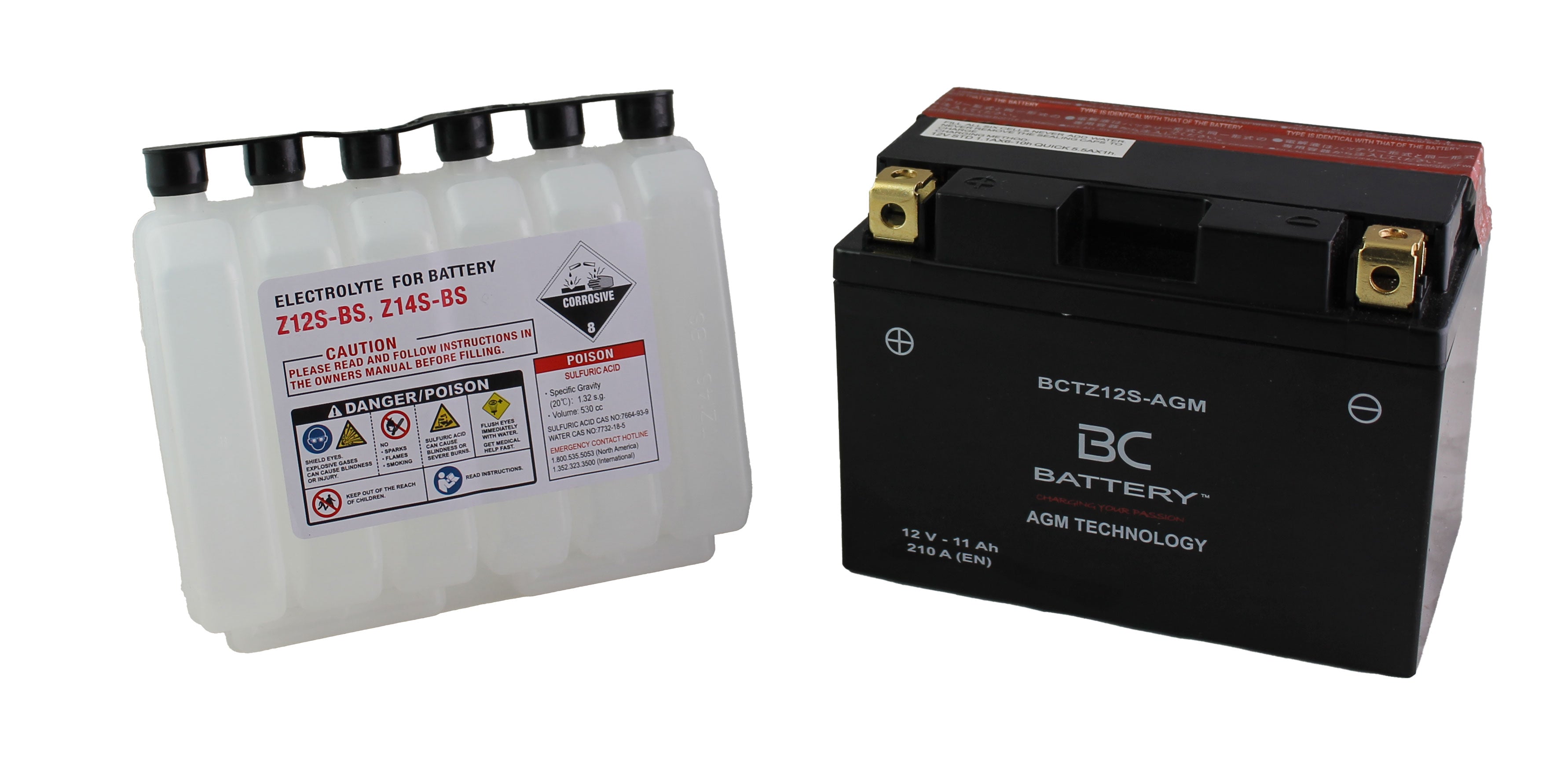 BCTZ12S-AGM| Batteria Moto al AGM, YTZ12S, 12V, 11Ah, CCA: 210Amp, 150x87x110mm