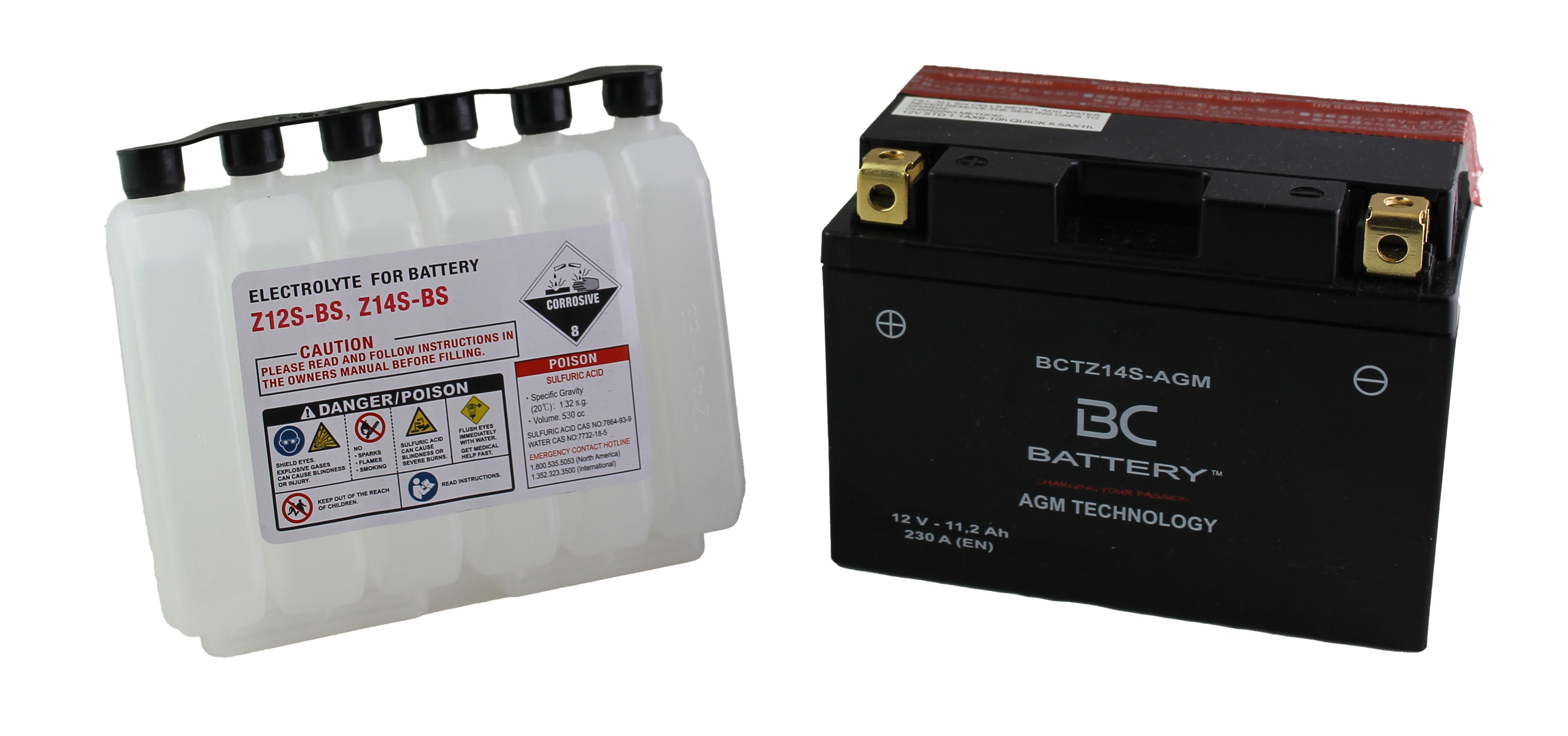 BCTZ14S-AGM| Batteria Moto al AGM,YTZ14S,12V, 11,2 Ah, CCA:230Amp, 150x87x110mm