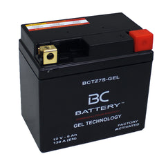 Batería AGM para motocicleta BCTZ7S-AGM | YTZ7S, 12 V, 6 Ah, 130 A, 113 x 70 x 105 mm