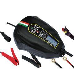 BC 5000 EVO+ CARBON, 5 Amp/ 1 Amp, Caricabatteria e Mantenitore Digitale/LCD, Tester di Batteria e Alternatore per tutte le batterie Auto (es. Start&Stop) e Moto - BC Battery Italian Official Website