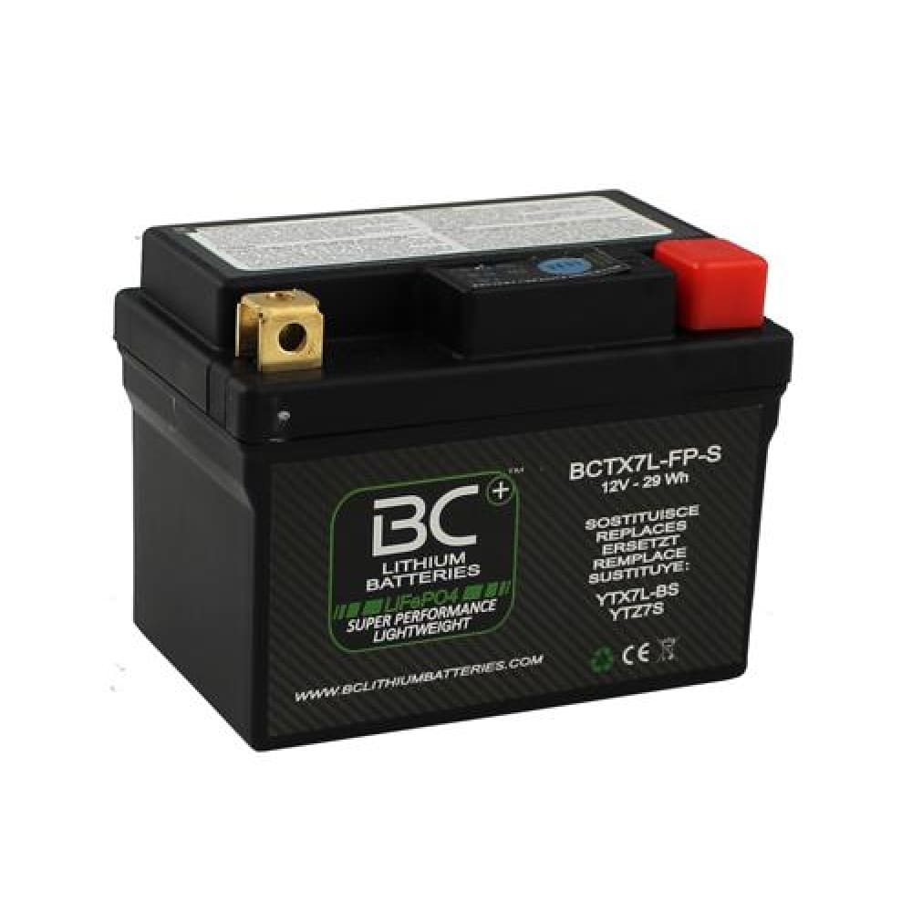 BC Lithium Batteries BCTX7L-FP Batteria Moto al Litio LiFePO4, 0,6 kg, 12V, HJTZ7S-FP / YTX7L-BS / YTZ7S / YTZ8V - BC Battery Italian Official Website