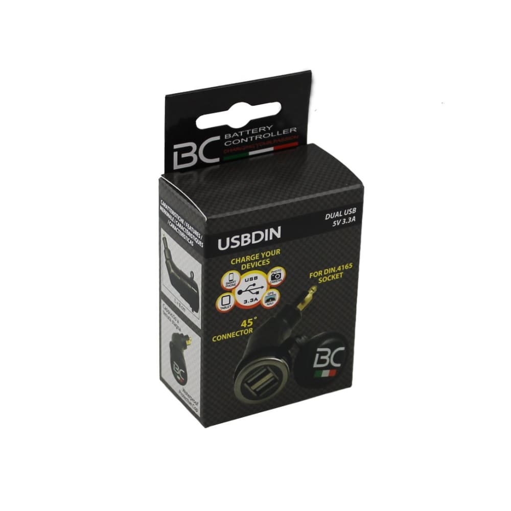 Caricabatteria USB Doppio angolato a 45° per Prese Accensigari Moto BMW - BC Battery Italian Official Website